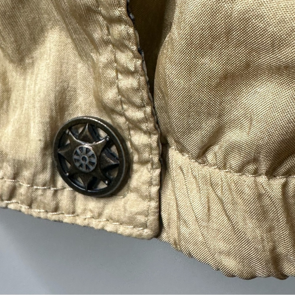 VTG Sequence Gold Fleece Zip Up Button Up Jacket Coat - Picture 6 of 8